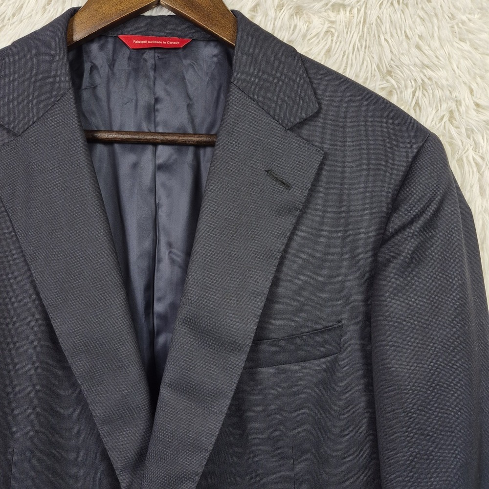 Samuelsohn Mens 44L Navy Loro Piana Extreme Madison Performance Blazer